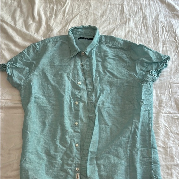 Perry Ellis Blue Casual Button Down Shirt - Picture 1 of 4